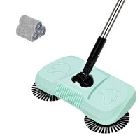 北欧绿[共4块布]|扫地机手推式吸尘器家用软扫把簸箕套装组合魔法扫帚平板拖把拖布