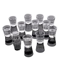 家用玻璃小号白酒杯12只装一口杯加厚烈酒杯高脚杯酒盅套装分酒器