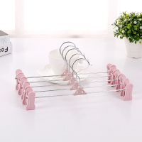 5个装裤夹子衣架裤架可伸缩裤夹批发 强力防滑裤架衣架子家用裙夹