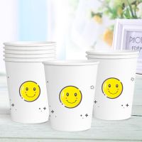加厚笑脸 50只|特价 纸杯一次性杯子茶杯家用结婚口杯批发办公加厚整箱