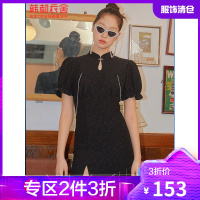 韩都衣舍泡泡袖连衣裙2021夏装新款韩版甜飒改良连衣裙OM83518