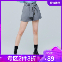 韩都衣舍短裤2021夏装新款韩版女装宽松挽边休闲裤PQ0219