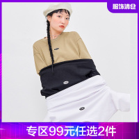 韩都衣舍短袖T恤女宽松韩版2021早春新款基础刺绣打底上衣LU9622