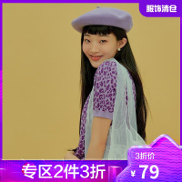 韩都衣舍短袖针织衫女2021夏季新款女装短款宽松休闲上衣PS10303