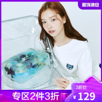 时代少年团韩都衣舍北极熊卫衣女2021春新款韩版宽松上衣UF0043