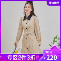 韩都衣舍2021春装新款女装法式复古泡泡袖收腰连衣裙