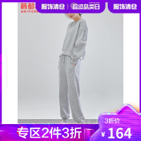 韩都衣舍2021春季新款女装宽松运动风盐系两件套时尚套装OM82266