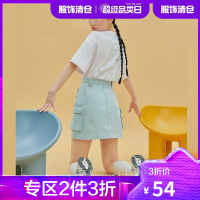 韩都衣舍镭射小熊印花T恤2021夏季新款韩版女宽松短袖上衣