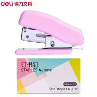 得力(deli)0353订书机 12号订书机订书针套装 小号订书机订书器 颜色随机