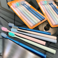 正品姚记麦秸杆情侣成人软毛牙刷6支装家用细毛牙刷家庭实惠装