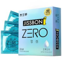 杰士邦jissbonZERO 零感至薄至润3片装 003避孕套安全套0.03超薄 夫妻成人计生用品男用女用 进口润滑套套