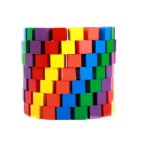 方块积木大小粒积木2-3-4-5厘米正方体立方体原木色木块数学教具