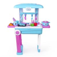 冰雪奇缘儿童梳妆台过家家玩具公主拉杆箱旅行箱化妆品小女孩玩具