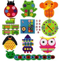 幼儿园活动区域区角玩具自制数字玩教具无纺布手工材料纽扣