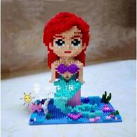 微型积木小颗粒兼容乐高型女孩拼装玩具生日美人鱼公主