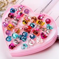 卡通儿童小戒指指环钻宝石玩具女童女孩子公主饰品套装首饰盒