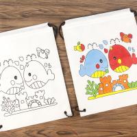 无纺布涂鸦袋书包 DIY儿童手工制作手提环保袋涂色绘画材料