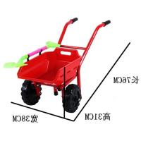 大号沙滩双轮小翻斗手推车儿童玩具玩雪工具推土车过家家带铲子