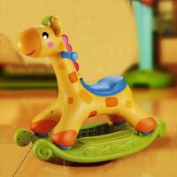 儿童溜溜车小木马摇摇马两用男孩女滑行幼儿宝宝玩具2周岁半1到一震动感应底座拆卸座椅收纳 五星多功能欢乐小鹿长颈鹿二合一