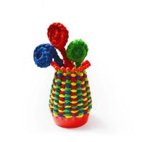 幼儿园区角玩具手工区生活区穿线玩教具儿童手工编织花篮10个 儿童手工趣味玩具 10个花篮20根绳子