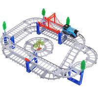 小火车头拼装轨道赛车玩具男孩 轨道车儿童电动赛车diy造型