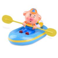 抖音洗澡玩具海草猪划艇 儿童浴室沐浴戏水上链玩具 地摊货源