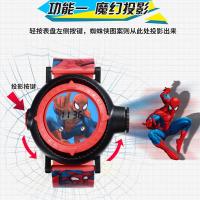 男儿童幼儿玩具手表男孩手环蜘蛛侠手环3d表卡通投影电子手表 蜘蛛侠红色-魔幻投影