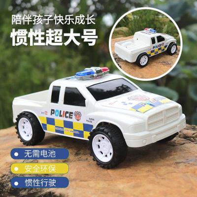 儿童超大号惯性玩具车军事越野皮卡车男孩警车模型宝宝玩具免电池