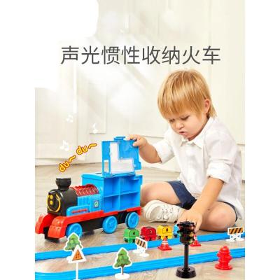 儿童仿真小火车轨道套装2岁3-4宝宝电动合金汽车模型男孩玩具