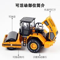 仿真滑行压路机玩具车合金平地车压路车儿童男孩工程车单缸模型车