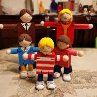 牛津树人偶 牛津树阅读典范英语人物玩偶道具白坯木头小人偶DIY涂鸦关节木偶