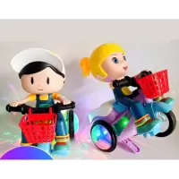 大头特技网红三轮车 抖音同款网红婴儿童特技三轮车玩具电动1有声会动男孩女小宝宝