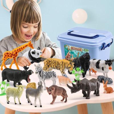 儿童早教玩具宝宝1-3启蒙玩具动物园模型开发智力三四五周3-4-6-8岁5男女孩子生日 [58件套]动物模型+石