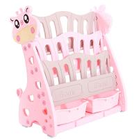 儿童书架家用简易落地收纳架宝宝玩具幼儿园图书架塑料卡通绘本架