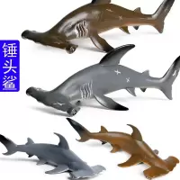 儿童玩具海洋动物套装双髻鲨仿真模型塑料橡胶海洋动物锤头鲨玩具仿真摆件儿童玩偶