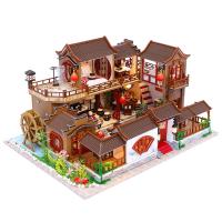 送女友送男友的情人节中国风diy小屋古镇别墅手工制作小房子建筑模型拼装玩具生日