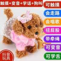 会说话会走路的玩具狗会唱歌毛绒仿真泰迪狗会叫儿童电动牵绳小狗送男孩女孩早教启智玩具送儿童的生日