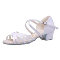 拉丁鞋女童 白色拉丁舞鞋女童专业比赛表演软底恰恰新款儿童秋季舞蹈鞋