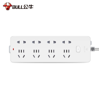 公牛(bull)GN-403全长1.8米八位带儿童安全保护门总控开关大孔间距插座插排插线板拖线板接线板排插白色