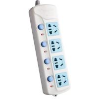 公牛(BULL)GN-315四位分控开关全长1.8米新国标带保护门大孔间距线芯加粗插座接线板拖线板蓝白色