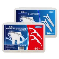 小鹿妈妈(FAWN MUM)牙线经典力学牙线棒盒装50支/盒*2盒 共100支