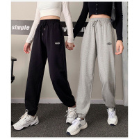 晗亦然2021春装学院风新款潮百搭宽松休闲哈伦卫裤薄款运动裤女1956