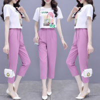 晗亦然新款夏女装新款赫本轻熟风港味时尚职业两件套装夏天休闲洋气减龄2091