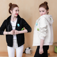 晗亦然实拍2021春秋新款时尚气质短款少女学院风外套宽松休闲百搭棒球服6629