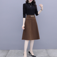 晗亦然时尚小个子减龄半身裙套装女2021年春秋装新款气质女神范连衣裙潮1802