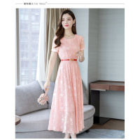 晗亦然连衣裙2021新款夏流行裙子长款黑色收腰大摆裙女2636