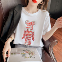 晗亦然短袖2020年新款暴力熊欧货大版宽松白色网红T恤女ins超火潮2570