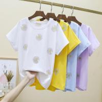 晗亦然重工烫钻短袖T恤女宽松2021夏装新款T恤上衣潮9819