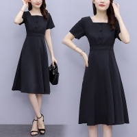 晗亦然夏季大码女装时尚搭配2021年新款胖mm设计感小众连衣裙子8805