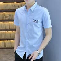 晗亦然修身衬衫夏季帅气休闲寸衣衫宽松男士短袖韩版潮流男装半袖250